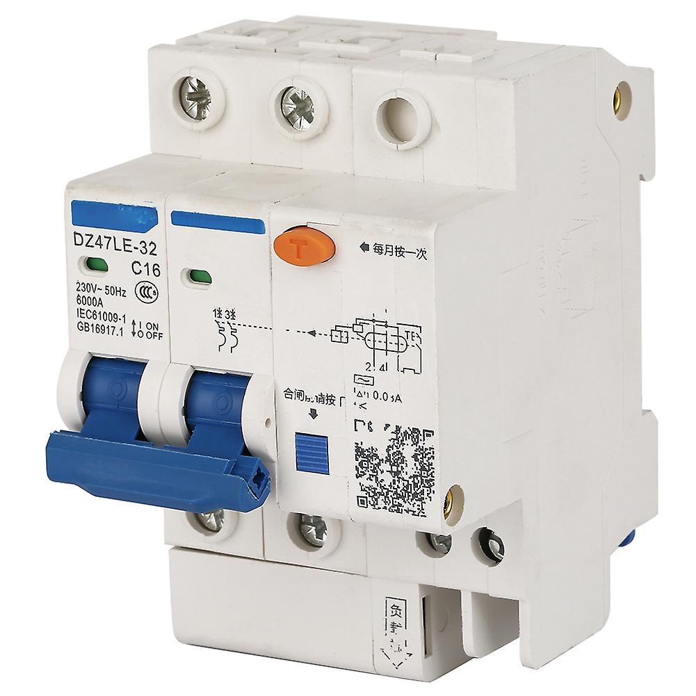 Leakage Protection Dz47le 32 2p+2 C16 Residual Current Circuit Breaker 230v/16a