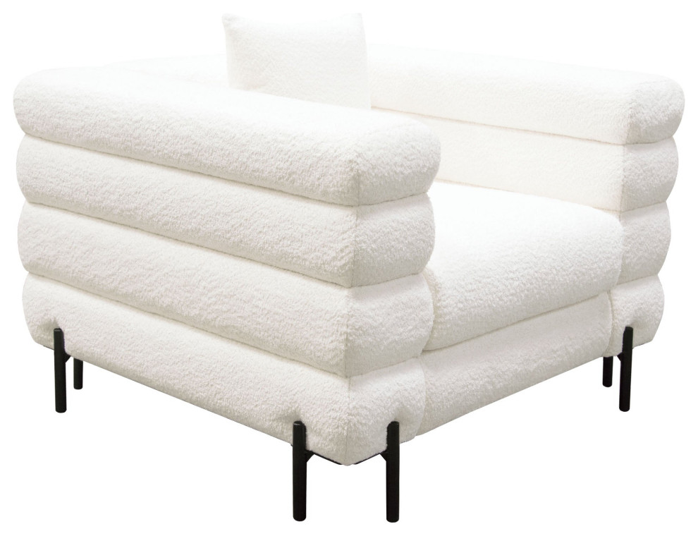 Vox Tufted Chair  White   Transitional   Armchairs And Accent Chairs   by AMOC  Houzz