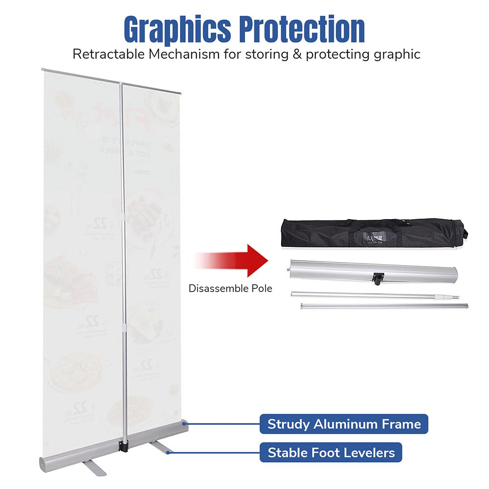 Yescom 32 x 79 in Adjustable Trade Show Roll up Retractable Banner Stand