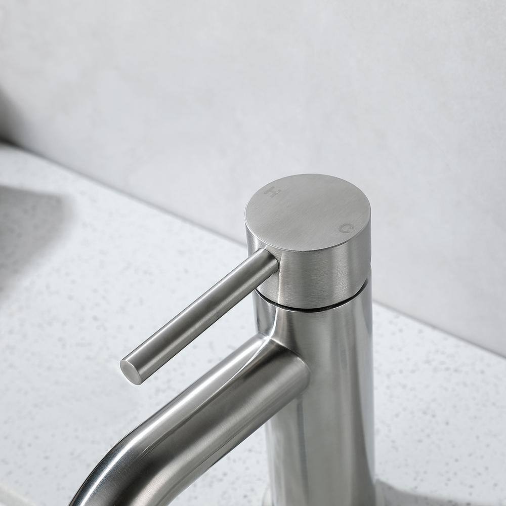 Maincraft Single-Handle Single-Hole Bathroom Faucet in Brushed Nickel L40119BNT