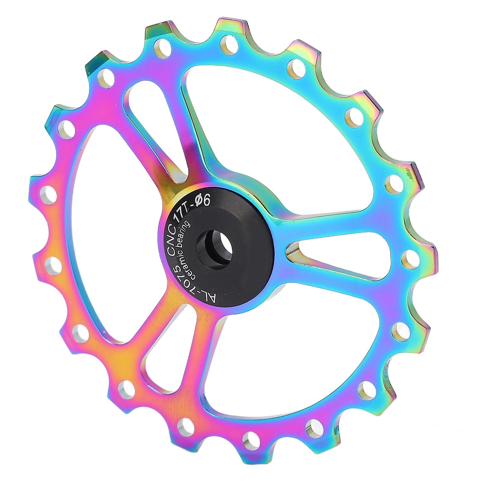 Meijun 17t Ceramic Rear Derailleur Guide Wheel Aluminum Alloy Rear Derailleur Pulley Wheel For Road Mountain Bikeseven Color