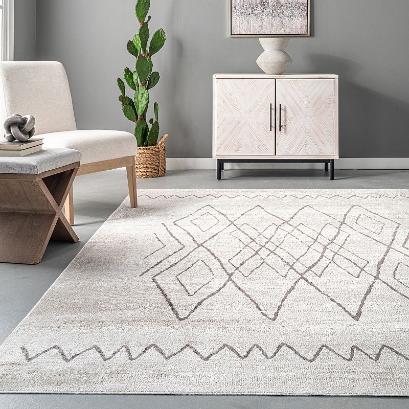 nuLoom Miriam Machine Washable Geometric Diamond Area Rug