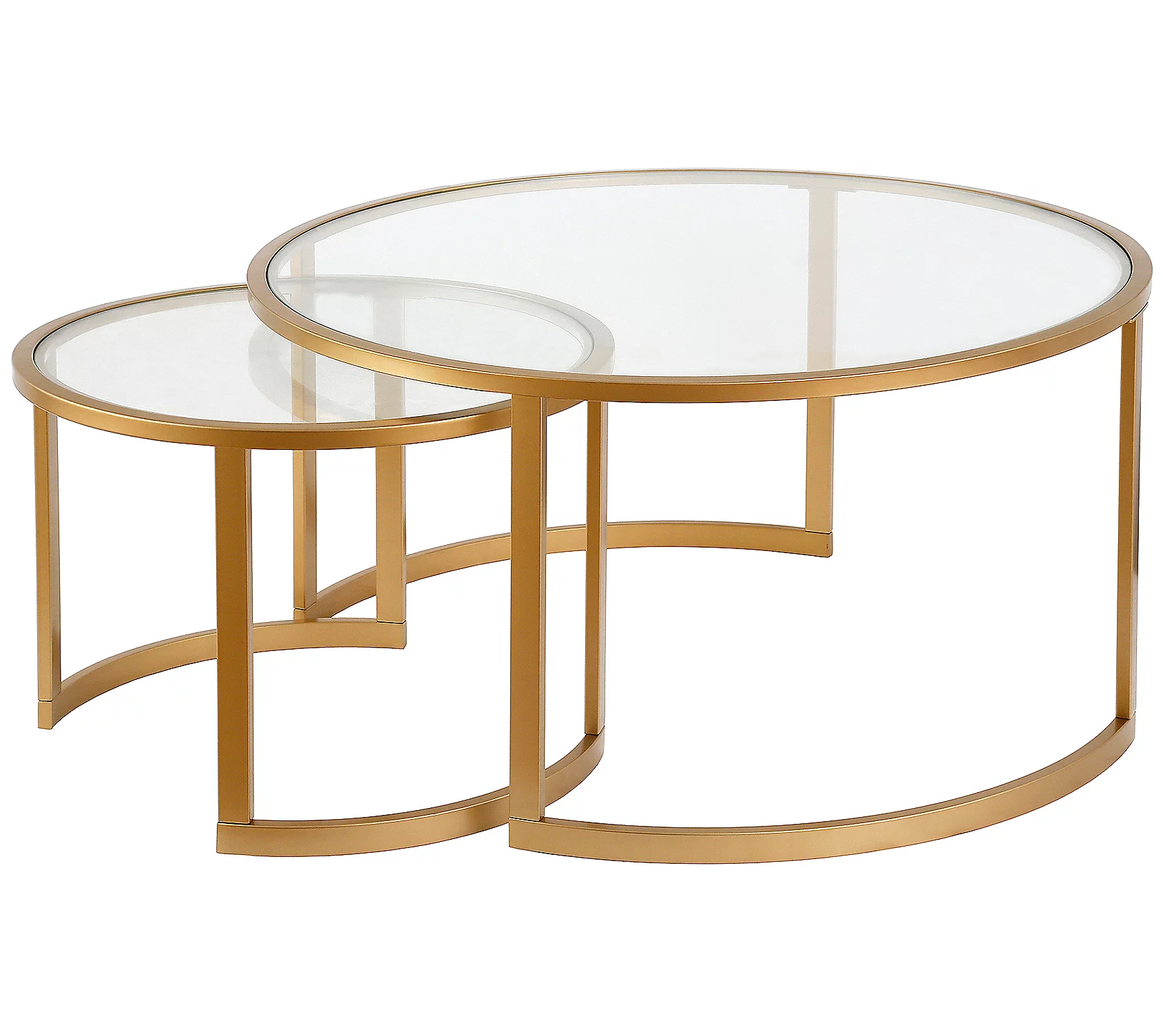 Hudson and Canal Mitera Round Nested Coffee Table in Brass