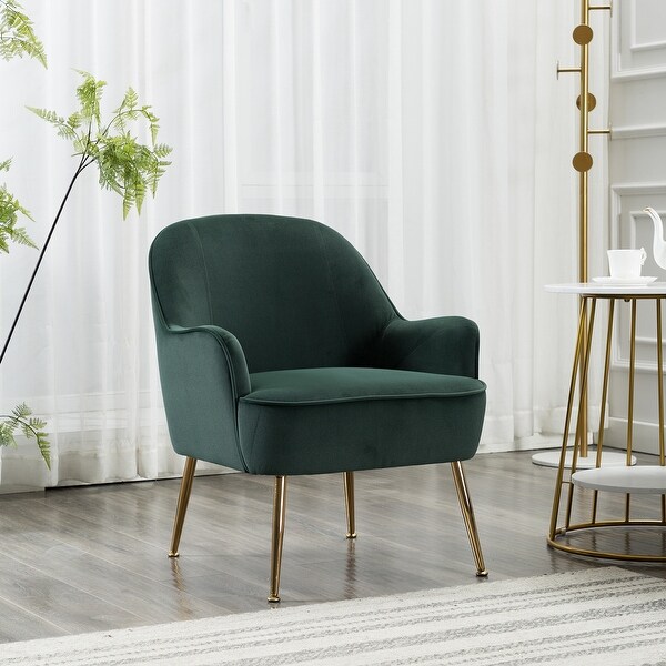 Modern Ergonomics Soft Velvet Fabric Material Accent Chair