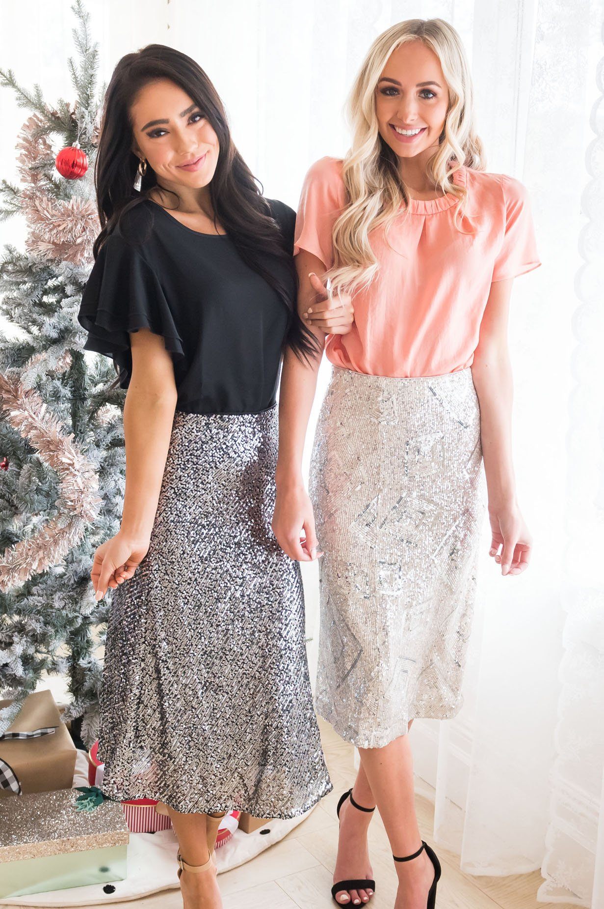 The Count Down Modest Sequin Skirt