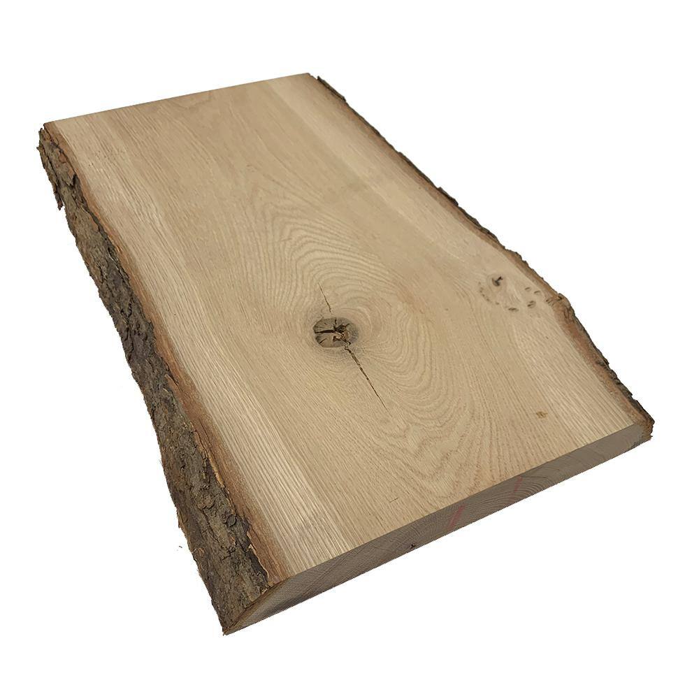 Swaner Hardwood 2 in. x 12 in. to 16 in. x 8 ft. Rustic White Oak Live Edge Sawn Board OL08140096WO