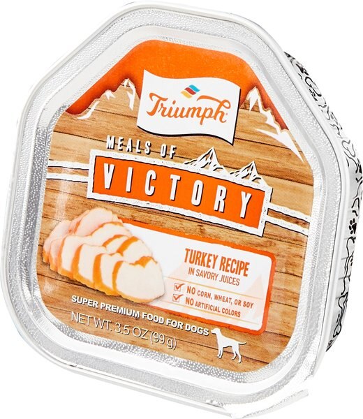 Triumph Meals of Victory Turkey Recipe in Savory Juices Dog Food Trays