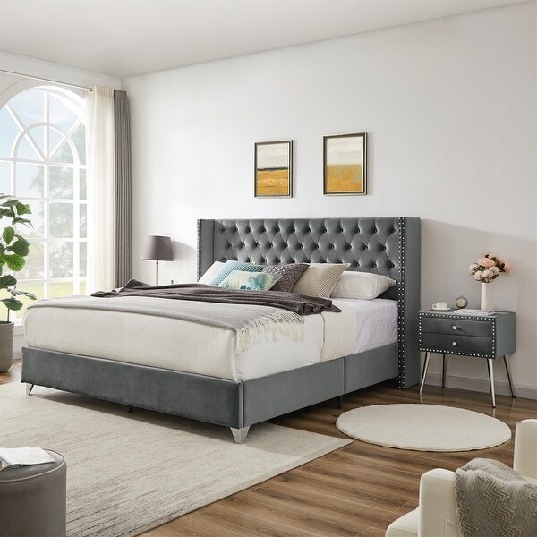 Queen Bed with Two Nightstands 3 Piece Set - - 36587168