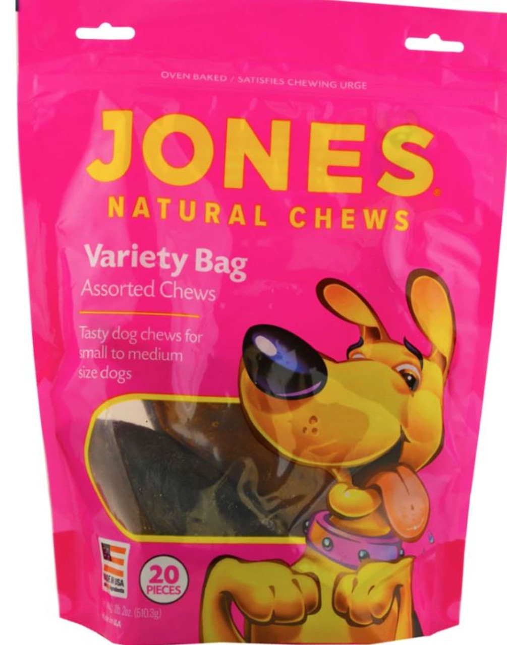 Jones Natural Chews Dog Variety Bag， 20 Pack