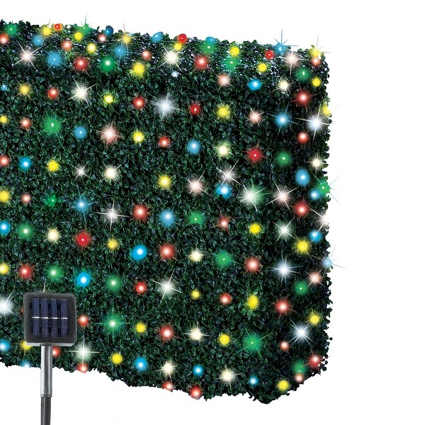 Outdoor Solar LED Christmas Net Lights with Steady or Flashing Modes