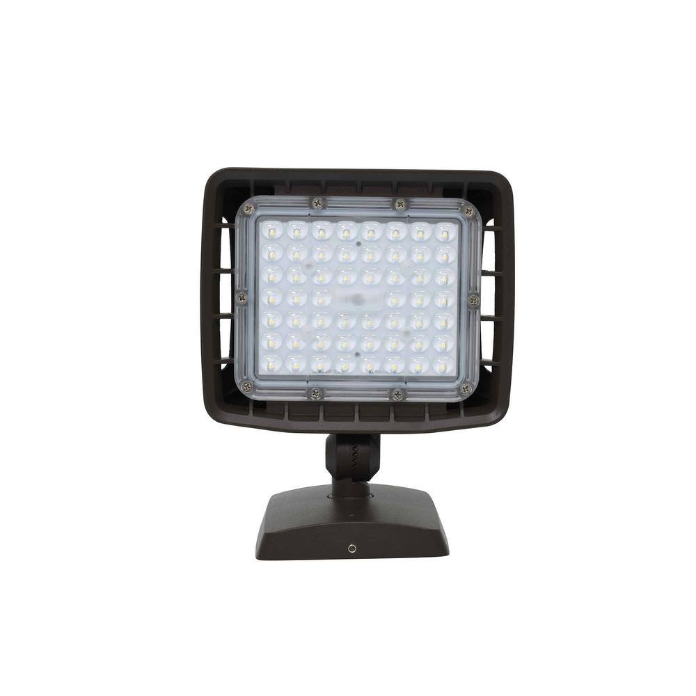 Commercial Electric 150W Equivalent Integrated LED Bronze Outdoor Commercial Area Light with Wall mount 4500 Lumens GRD32-PC-4K-BZ