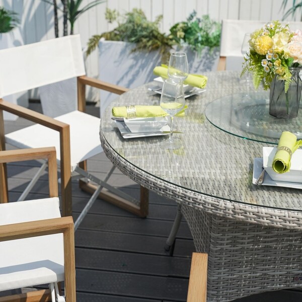 Modern Aluminum 7Piece Outdoor Rattan Dining Set