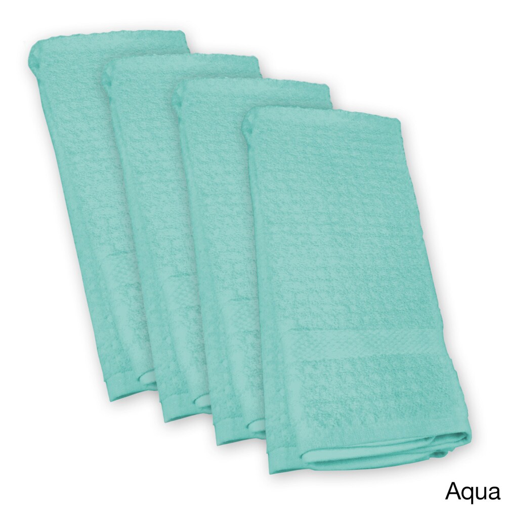 DII Solid Terry Waffle Dishtowel Set of 4