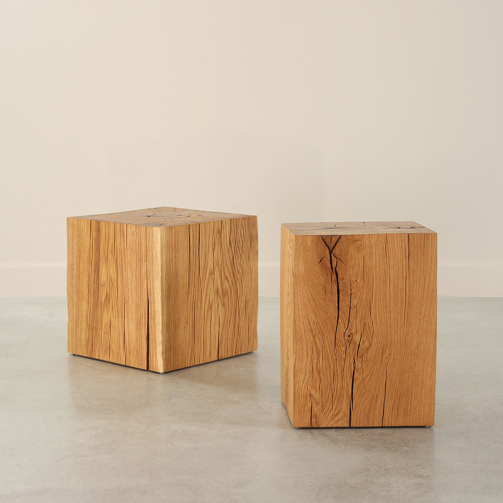 Putnam Oak Cube Table   Rustic   Side Tables And End Tables   by Pfeifer Studio  Houzz