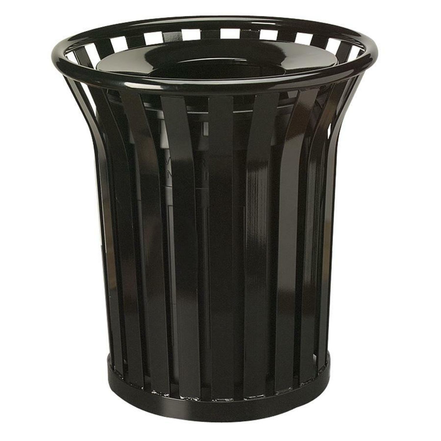 Americana Steel Waste Receptacle by Rubbermaid Commercial Products RCPMT32PLBK