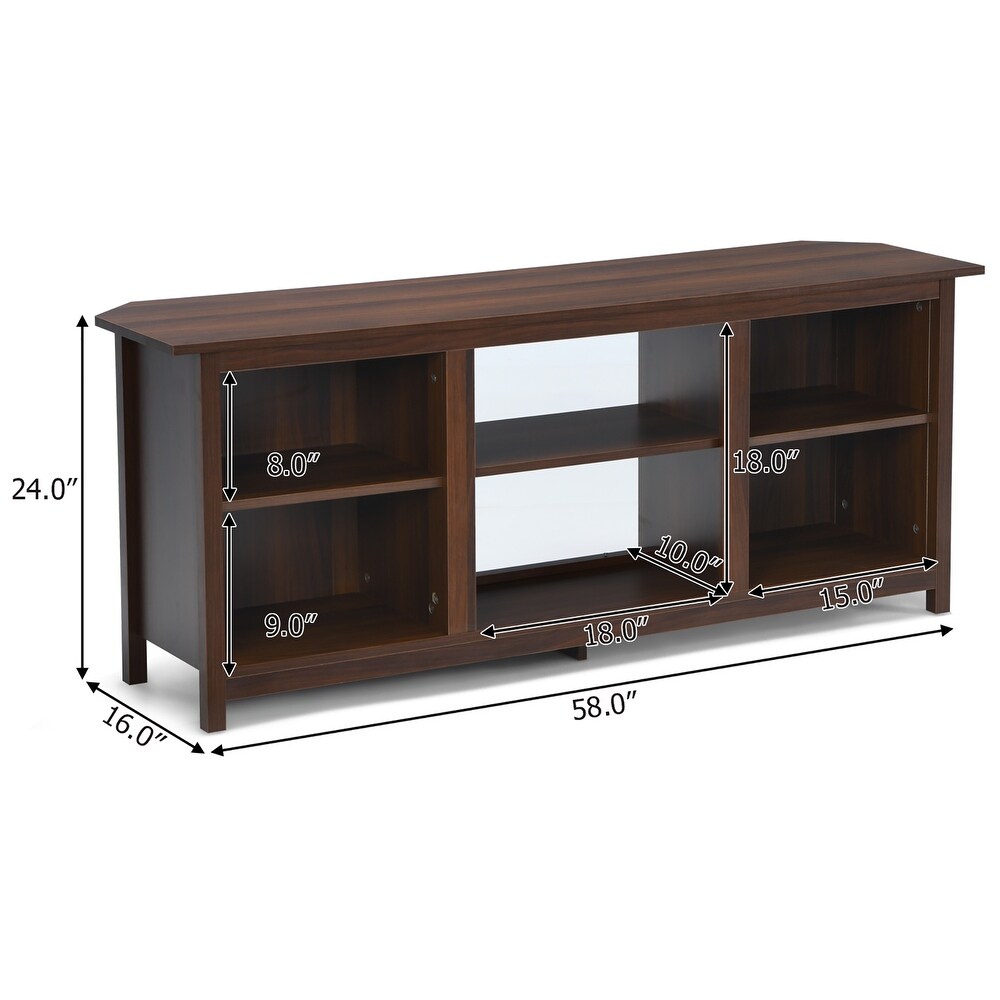 Costway TV Stand 58 inch Entertainment Media Console Center Up to 65   58'' x 16'' x 24''