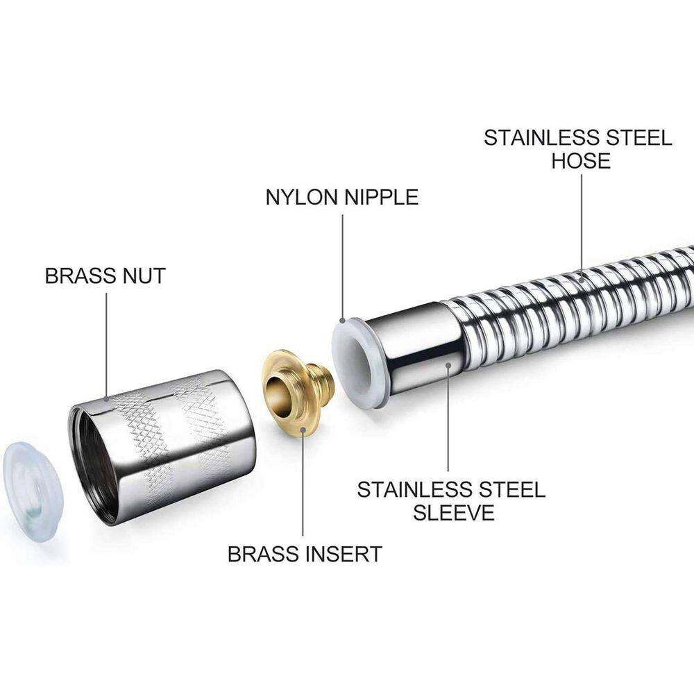 Nestfair 71 in. Stainless Steel Shower Hose in Brushed Nickel SX-DR501N