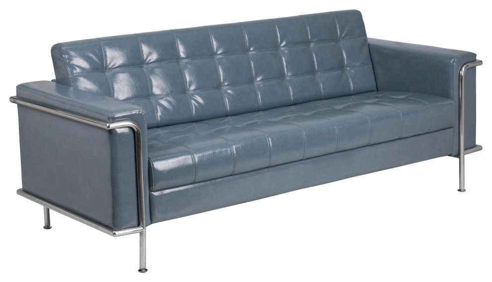 HERCULES Lesley Series Contemporary Gray LeatherSoft Sofa With Encasing Frame   Contemporary   Sofas   by First of a Kind USA Inc  Houzz