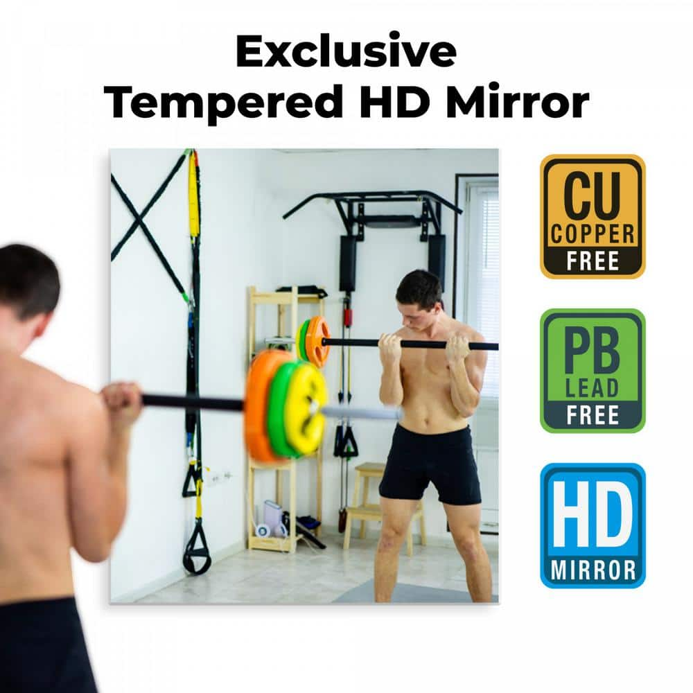 Fab Glass and Mirror HD Tempered Wall Mirror Kit For Gym And Dance Studio 48 X 72 Inches With Safety Backing GM48x72