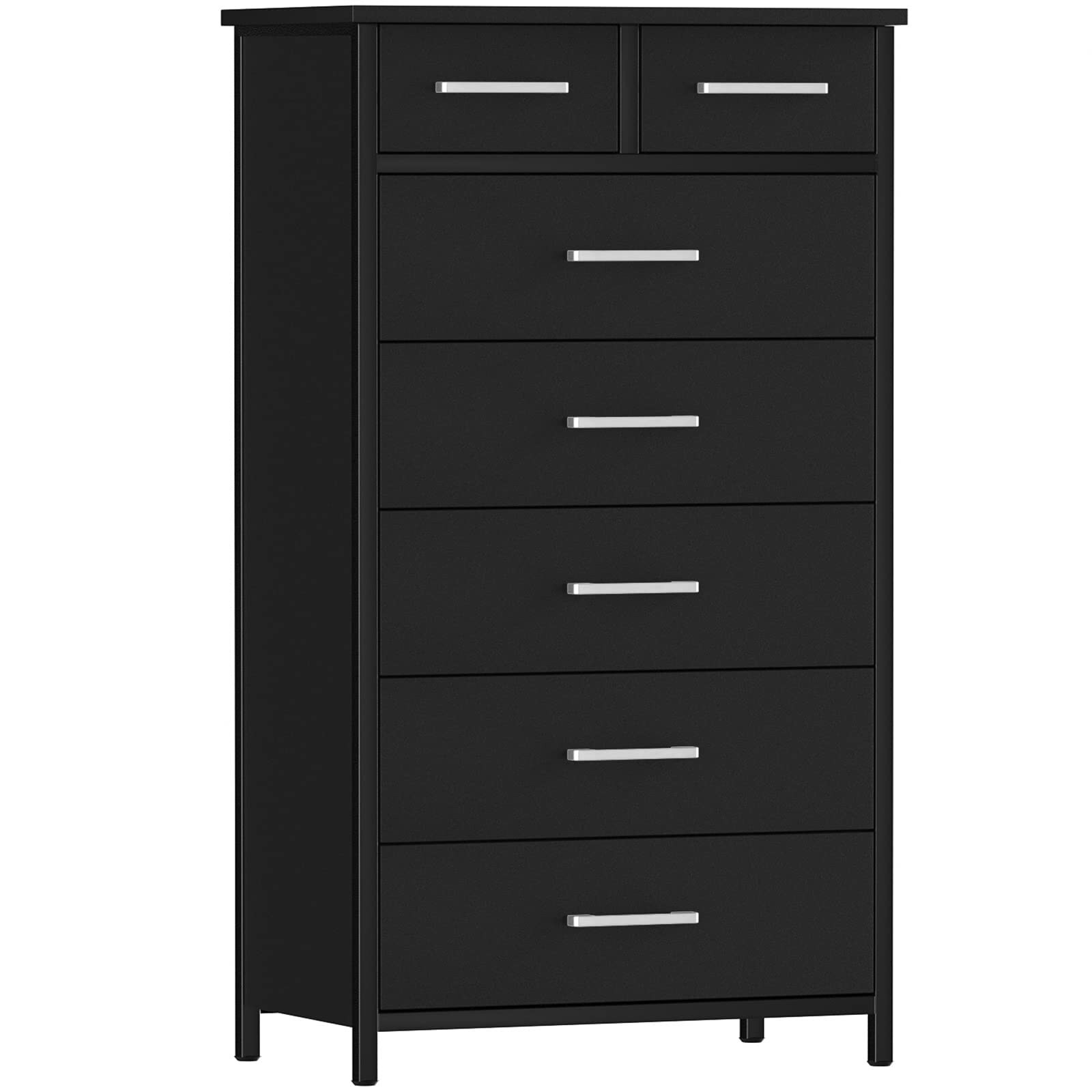 7 Drawer Tall Dresser with Sturdy Metal Frame， Industrial Drawer Chest for Bedroom， Clothes Storage Cabinet - as picture - - 37668584