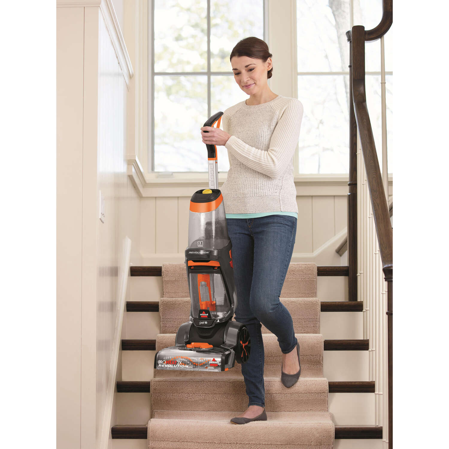 Bissell ProHeat 2X Revolution Bagless Carpet Cleaner 6.8 amps Standard Orange