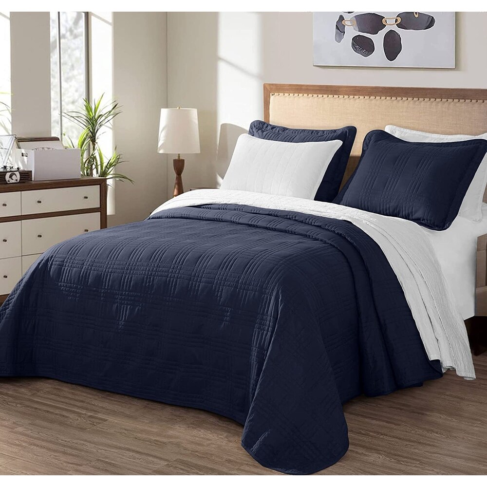 3 Piece Bedspread Coverlet Set