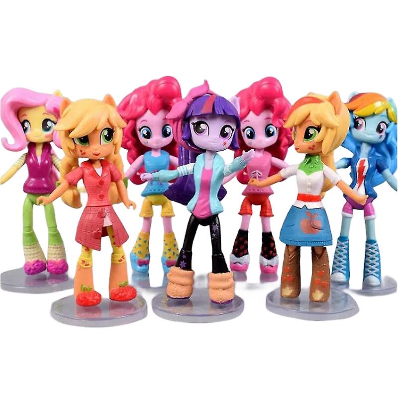 7pcs Cartoon Anime My Little Pony Full Set Of Girl Figures Toy Doll