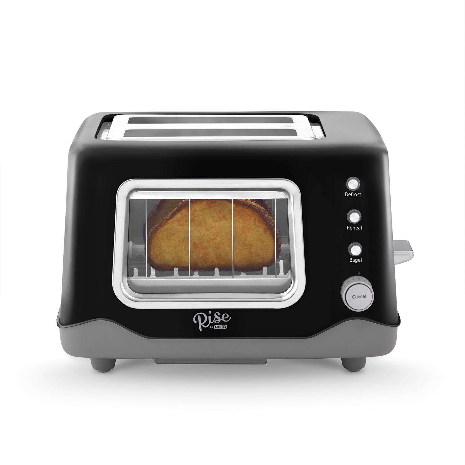 Rise by Dash Metal Black 2 slot Toaster 7.9 in. H X 12.2 in. W X 9.5 in. D