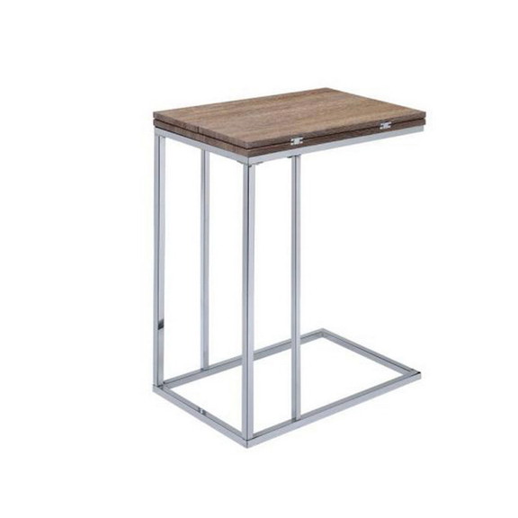 Benzara BM157283 Vogue Side Table  Weathered Oak  ...