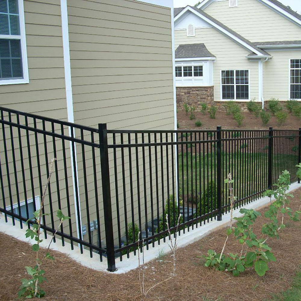 FORTRESS Versai 2 in. x 2 in. x 6 ft. Gloss Black Steel Fence Blank Post 640080-B16