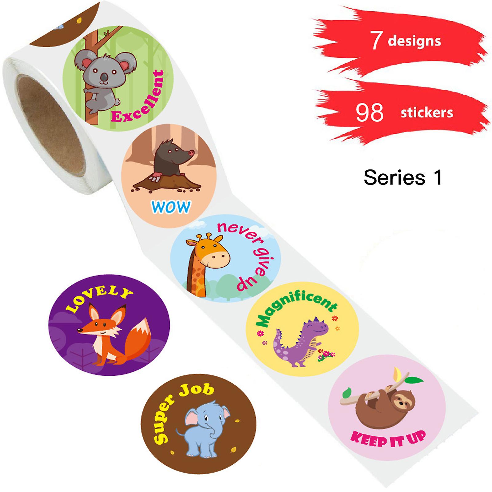 Cute Animal Reward Sticker Incentive Sticker Positive Words Sticker Paper Roll Diameter 38mm For Kid Teacher School Supplies  44682