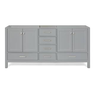 ARIEL Cambridge 72 in. W Vanity Cabinet Only in Grey A073D-BC-GRY