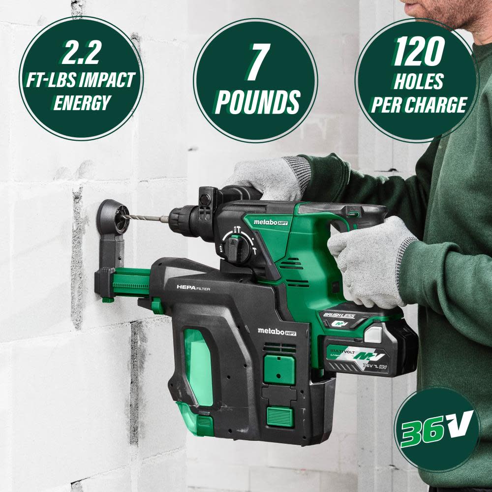 Metabo HPT 36V MultiVolt SDS Plus 1 1/8” Rotary Hammer Bare Tool