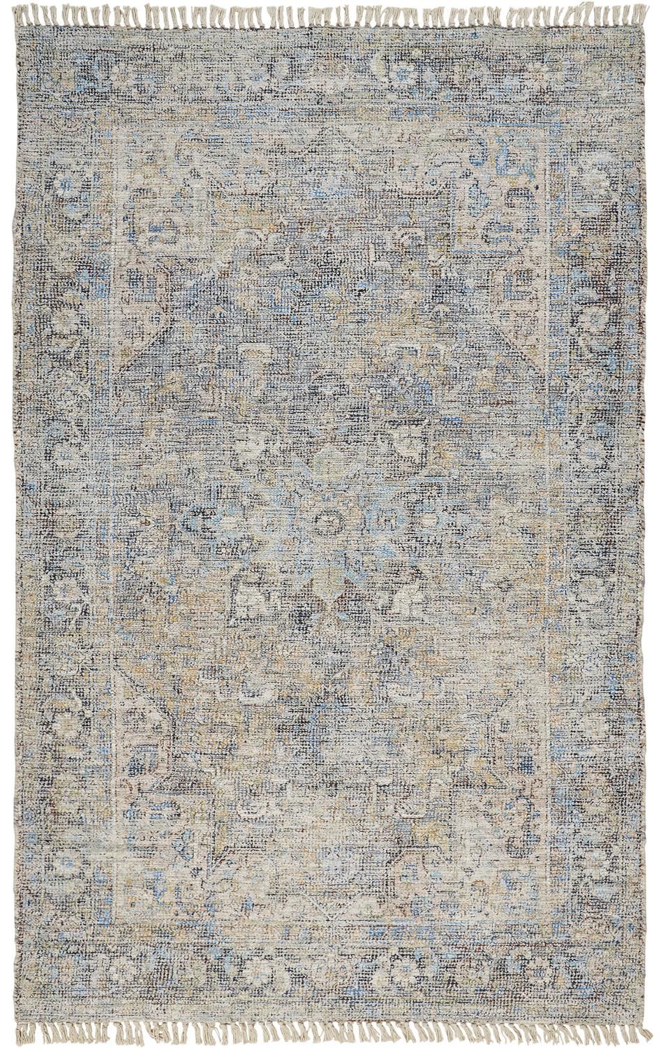 Ramey Hand Woven Blue and Gray Rug by BD Fine