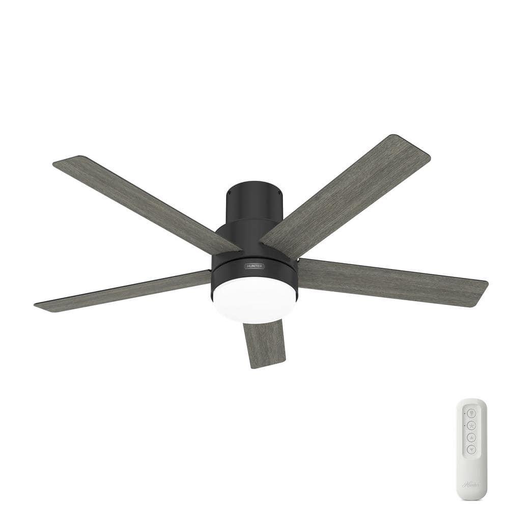 Hunter Irvine 52 in Indoor Matte Black Ceiling Fan with Remote and Light Kit