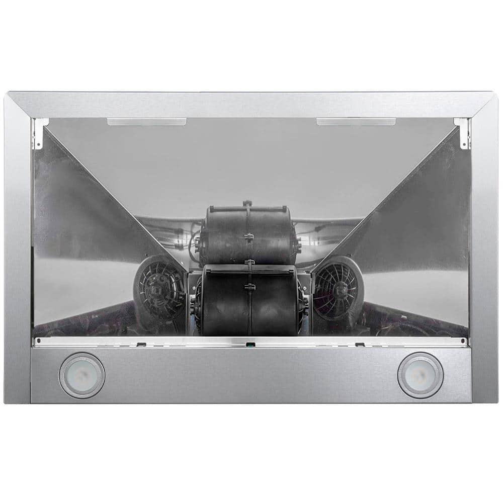 Cavaliere 30 in Under Cabinet Range Hood in Stainless Steel with Aluminum Mesh Filters LED lights Push Button Control