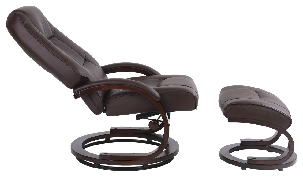 Sundsvall Recliner and Ottoman in Brown Air Leather   Contemporary   Recliner Chairs   by Progressive Furniture  Houzz