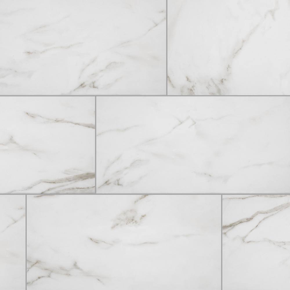 Florida Tile Home Collection Michelangelo Calacatta Rectified 12 in. x 24 in. Porcelain Floor and Wall Tile (13.3 sq. ft. case) CHDEZEN1012X24