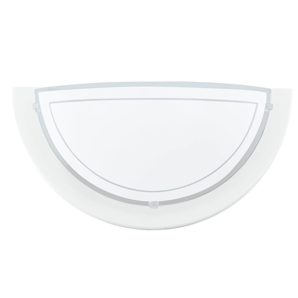 Eglo 83154 Planet 1 White & Satinated Glass Half Wall Light