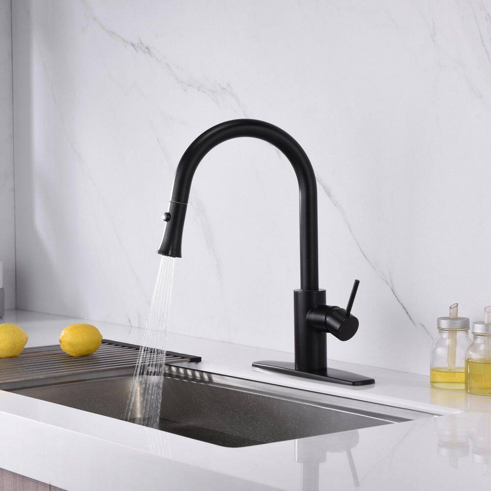 Ultra Faucets Euro Single-Handle Pull-Down Sprayer Kitchen Faucet with Accessories in Rust and Spot Resist in Oil Rubbed Bronze UF14205