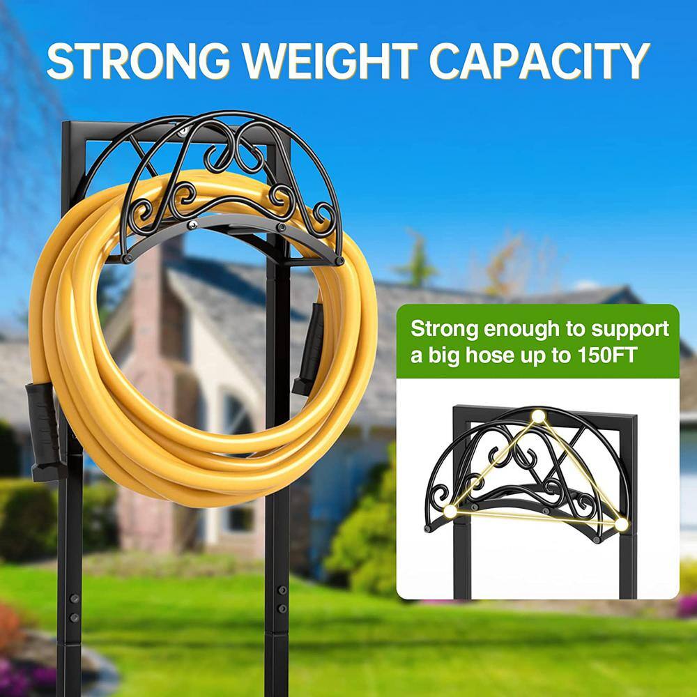 Cubilan Garden Hose Holder Detachable Water Hose Holder Freestanding Heavy-Duty Metal Hose Hanger Holds 150 ft. Hose B0BQ699WSR