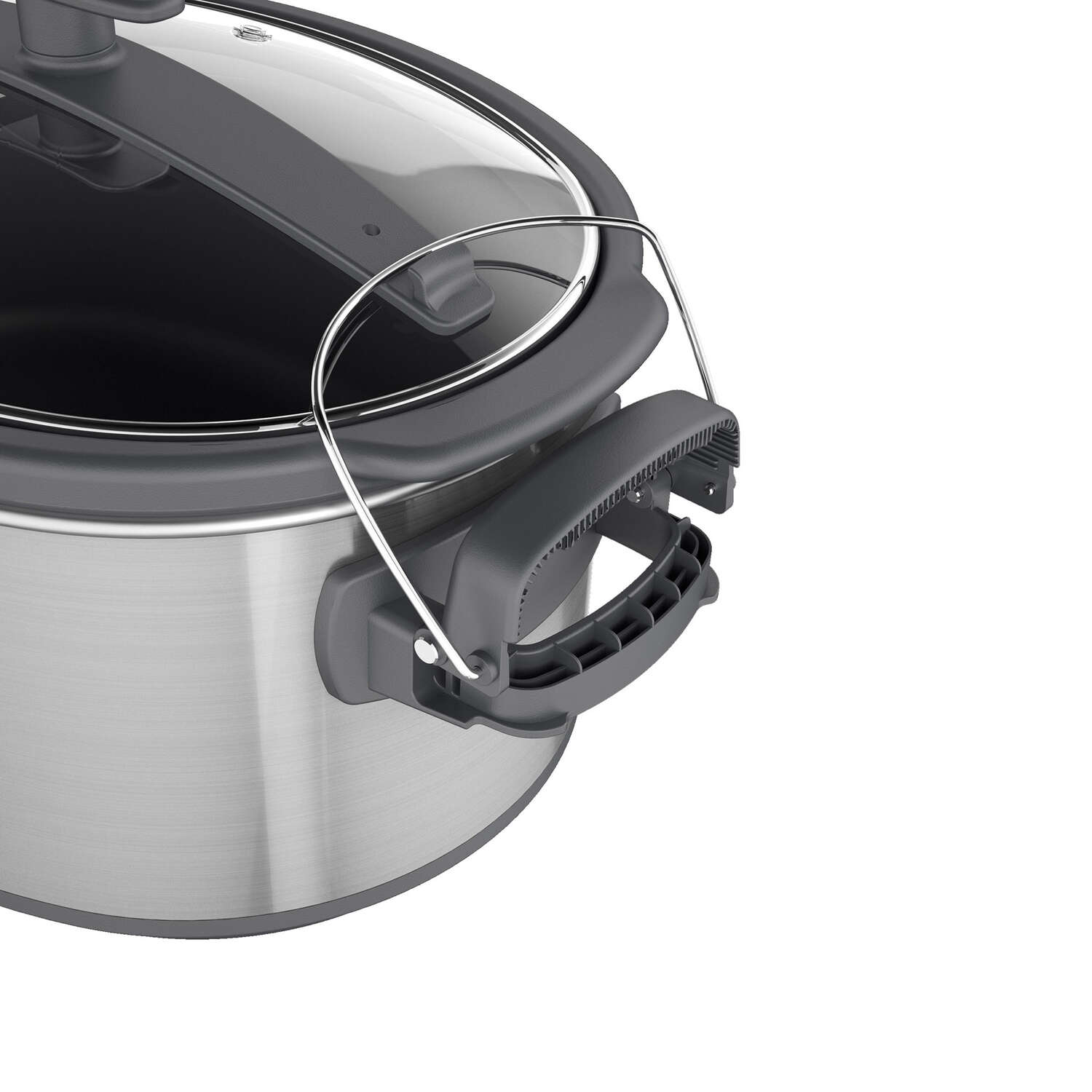 Black+Decker 7 qt Silver Stoneware Slow Cooker