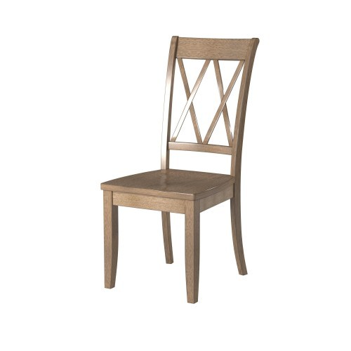 Casual Brown Finish Side Chairs Set of 2 Pine Vene...