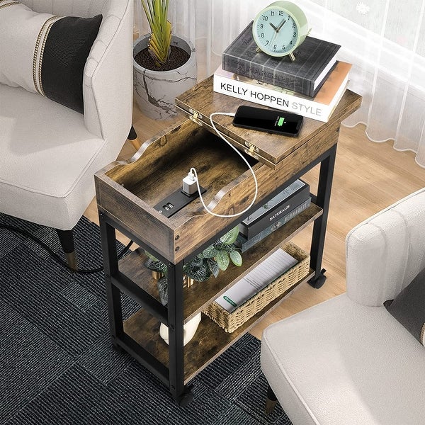 End Table with USB Ports and Outlets