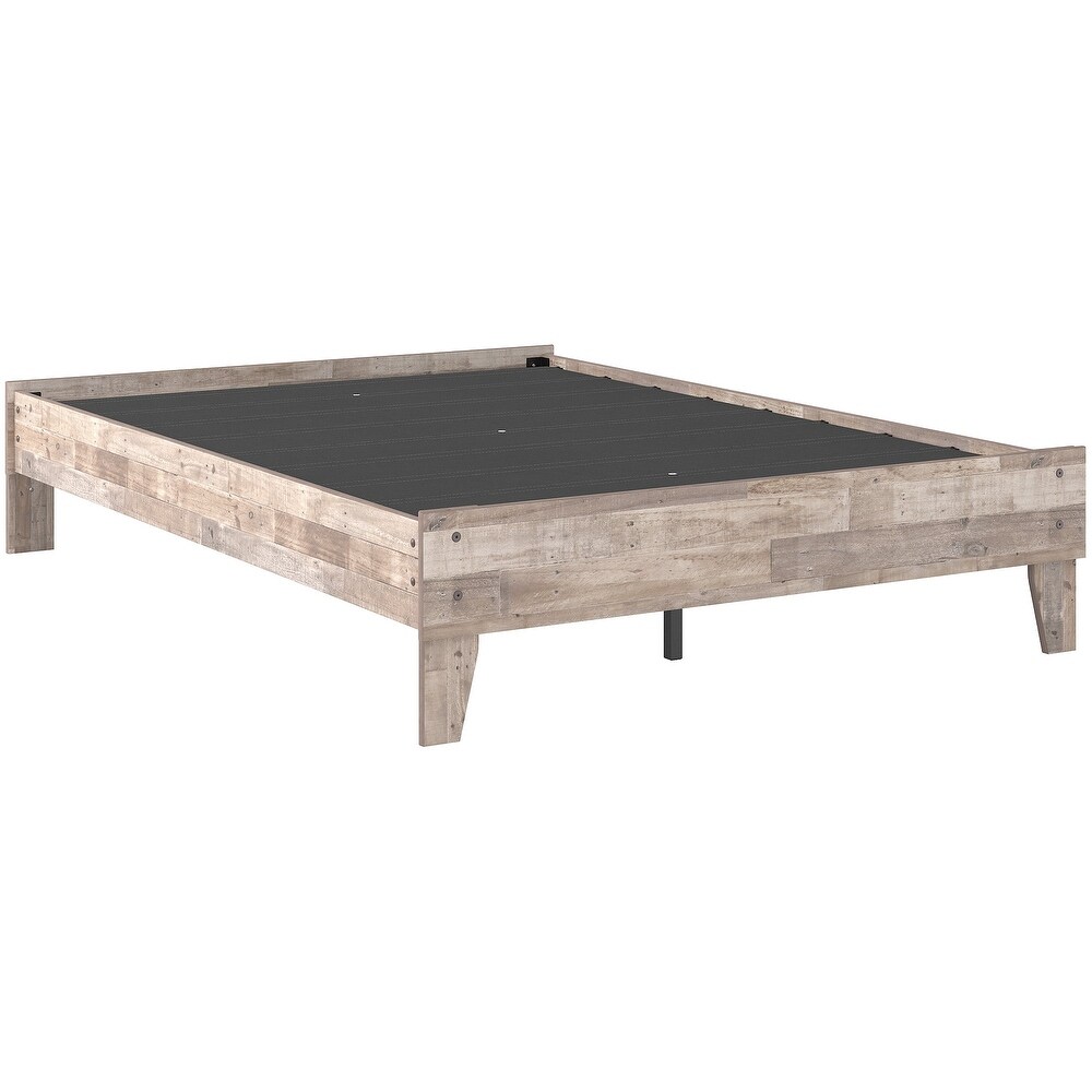 Signature Design by Ashley Neilsville Weathered Woodgrain Platform Bed