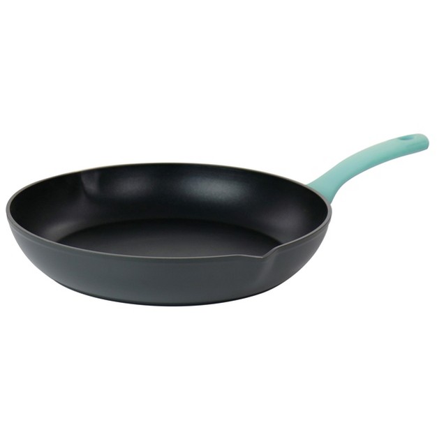 Oster Rigby 12 Inch Aluminum Nonstick Frying Pan In Blue With Pouring Spouts