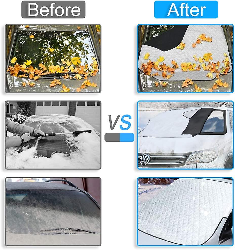 Car Windscreen Cover， Magnetic Folding Windscreen Cover， Universal Windshield Cover， Anti Frost And Snow， Rain， Uv， Dust - 183 X 116 Cm