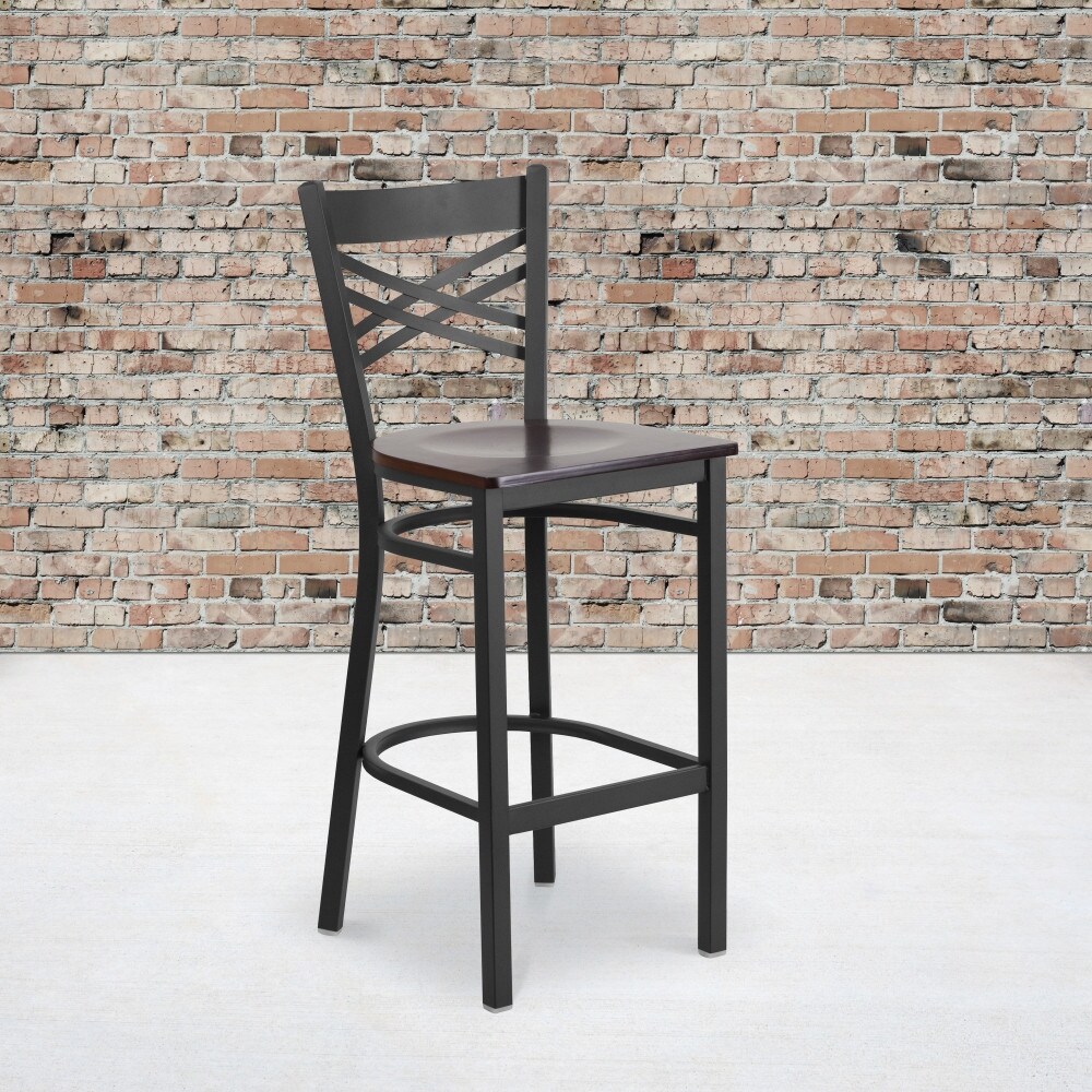 2 Pack ''X'' Back Metal Restaurant Barstool   17\