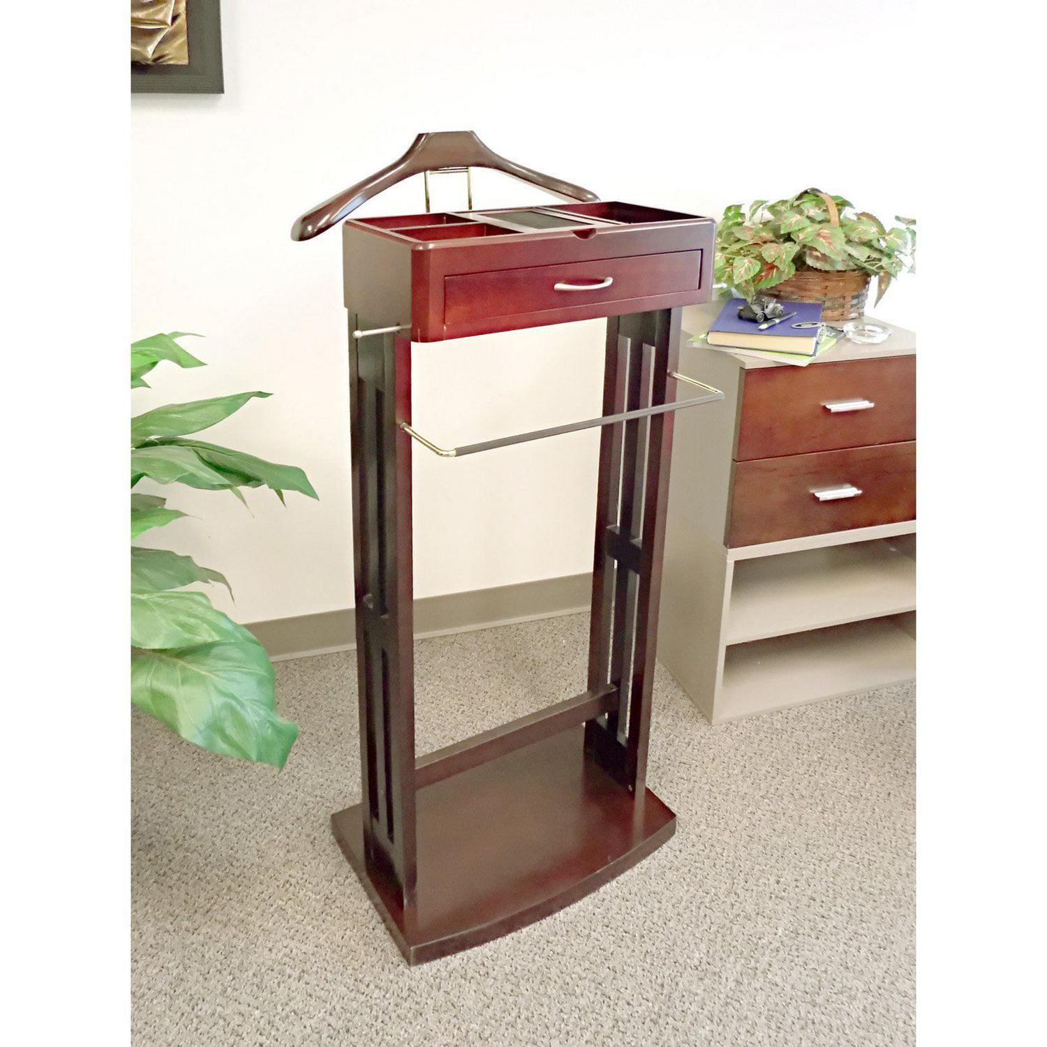 Proman Products Norstar Valet Stand With Mirror Mahogany  Crowdfused