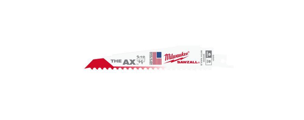 Milwaukee 6 in. 5 TPI the Ax SAWZALL Blades 5PK 48-00-5021 from Milwaukee